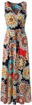 Thumbnail for your product : Zattcas CAVOVA Womens Bohemian Printed Wrap Bodice Sleeveless Crossover Maxi Dress