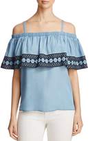Thumbnail for your product : Bagatelle Ruffle Cold-Shoulder Top - 100% Exclusive