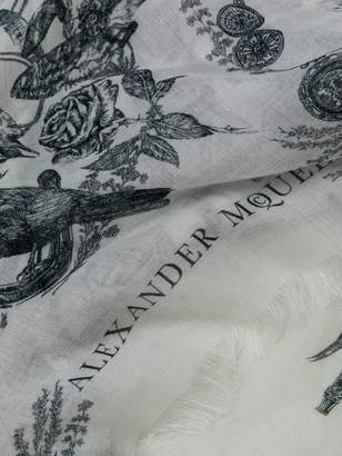 Alexander McQueen gothic motif scarf