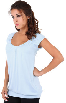 Clothing Women short-sleeved t-shirts Krisp Cute Comfortable T-Shirt Long Design Short Sleeves Casual Top Blue Cute Comfortable T-Shirt Long Design Short Sleeves Casual Top Blue