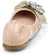 Thumbnail for your product : Miu Miu Swarovski Crystal Patent Leather Ballet Flats