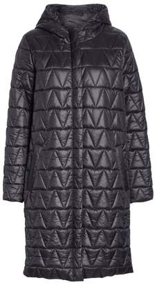 Eileen Fisher Hooded Quilted Coat