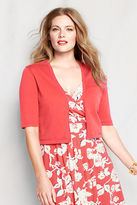 Thumbnail for your product : Lands' End Women's Plus Size Elbow Sleeve Fine Gauge Supima Shrug Open Cardigan