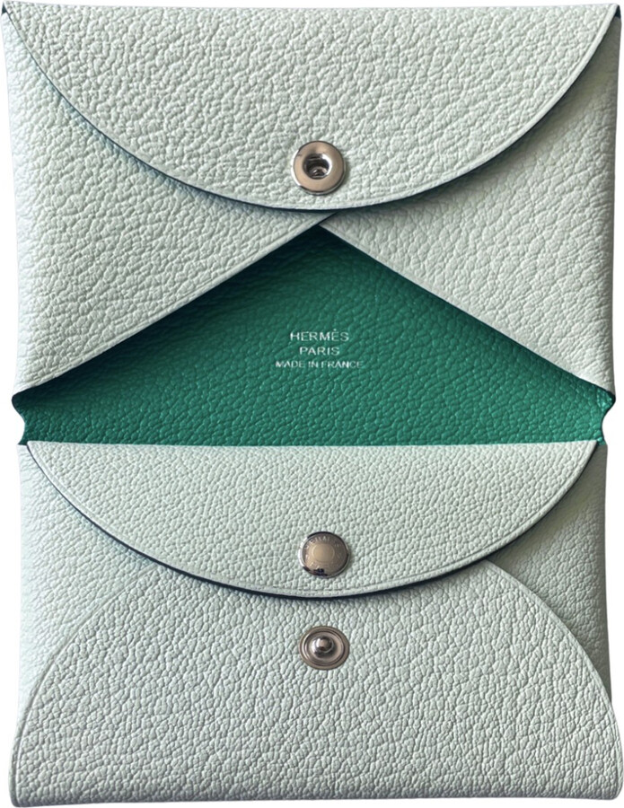 Hermes Calvi leather card wallet - ShopStyle