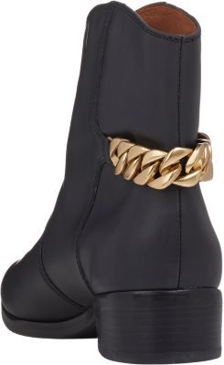 See by Chloe WOMEN'S CHAIN-EMBELLISHED ANKLE BOOTS-BLACK SIZE 10