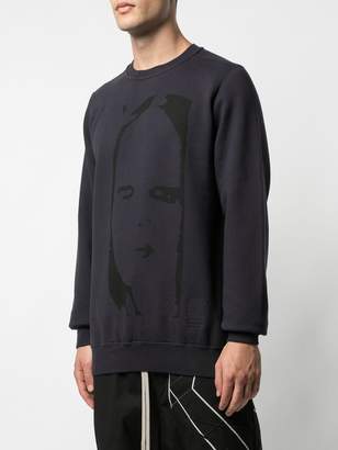 Rick Owens face print sweatshirt