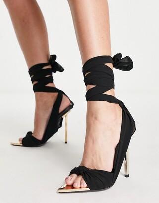 ribbon sandals heels