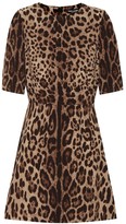Thumbnail for your product : Dolce & Gabbana Leopard-print wool-crepe dress