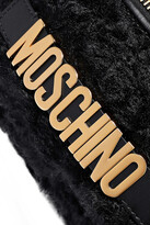 Thumbnail for your product : Moschino Leather-trimmed Faux Shearling Backpack