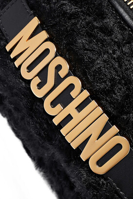 Moschino Leather-trimmed Faux Shearling Backpack