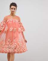 Thumbnail for your product : ASOS EDITION 3D Floral Trapeze Smock Midi Dress