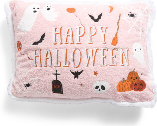 14x20 Knit Happy Halloween Icons Oblong Pillow | Polyester