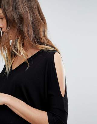 ASOS Maternity Oversized Cold Shoulder Top with Asymmetric Hem