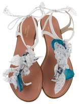 Thumbnail for your product : Aquazzura Canvas Flat Sandals