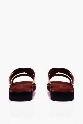 boohoo Real Suede Strap Sandal