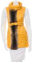 Thumbnail for your product : Brandon Sun Chinchilla-Trimmed Puffer Vest yellow Brandon Sun Chinchilla-Trimmed Puffer Vest