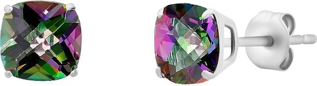 MaxColor Silver 2.00 ct. tw. Mystic Topaz Studs