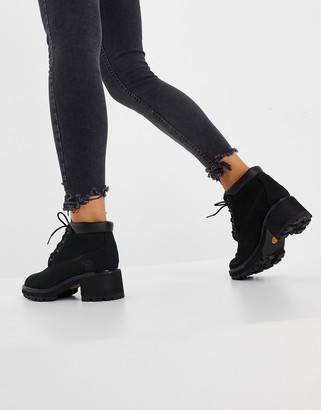 Timberland Kinsley lace up heeled ankle boots in black