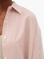 Thumbnail for your product : Isabel Marant Macali Striped Side-slit Silk Shirt - Red White