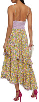 Thumbnail for your product : Charo Ruiz Ibiza Mara Tiered Crocheted Lace-paneled Floral-print Voile Midi Dress