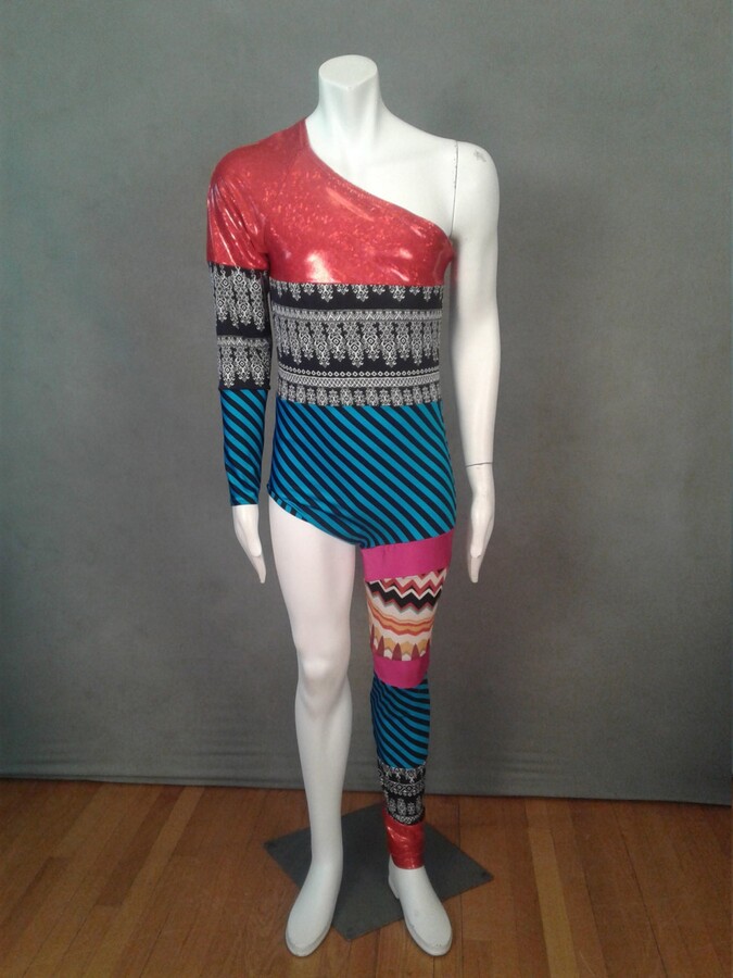 Etsy David Bowie Inspired Bodysuit Costume One Shoulder Leg