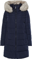 Thumbnail for your product : DKNY Faux Fur-trimmed Quilted Shell Hooded Coat
