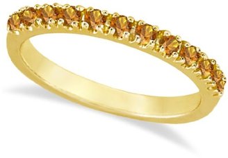 Allurez Citrine Stackable Band Anniversary Ring Guard 14k Yellow Gold (0.38ct)