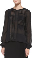 Thumbnail for your product : Nanette Lepore Long-Sleeve Patchwork & Ponte Top