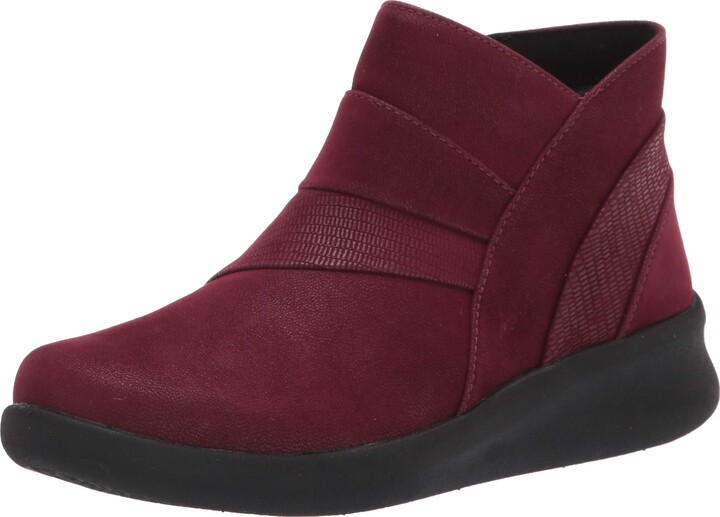 clarks red ankle boots