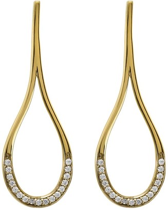 14K Gold Pear-Shaped Crystal Post Earrings