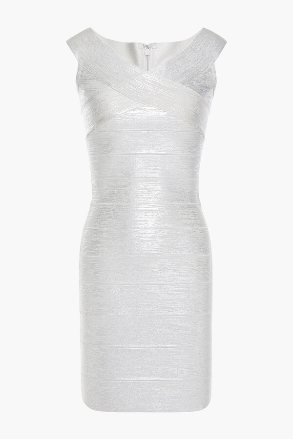 Herve Leger Metallic Bandage Dress Shop The World S Largest Collection Of Fashion Shopstyle