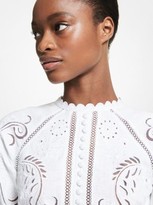 Thumbnail for your product : Michael Kors Floral Embroidered Hemp Mini Dress
