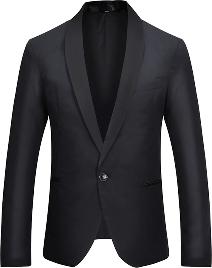 YOCIA Men's Tuxedo Slim Fit Glitter Suit Jacket Party Lapels Blazer ...