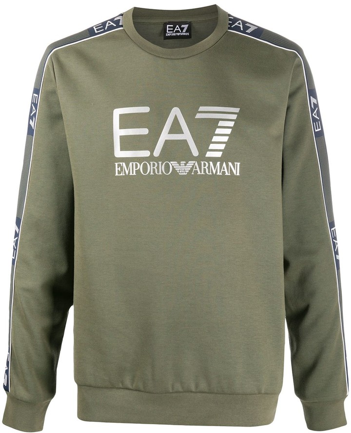 EA7 Emporio Armani Logo Print Jumper - ShopStyle Crewneck Sweaters