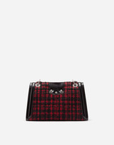 Thumbnail for your product : Dolce & Gabbana Medium Amore Bag In Polished Calfskin And Tweed