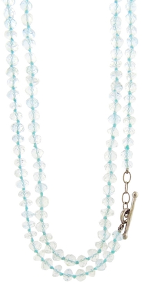 Cathy Waterman Long Aqua Bead Necklace