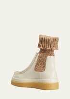 Thumbnail for your product : Chloé Jamie Leather Wool Sock Booties