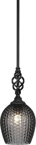 Toltec Lighting ToltecLightingElegante1-LightPendantinMatteBlackwith7.5\
