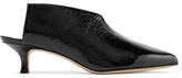 Tibi - Jase Crinkled Patent-leather Mules - Black