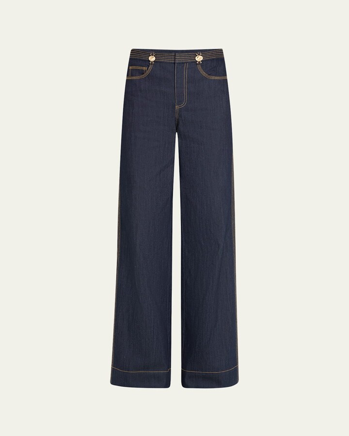 Bev Wide-Leg Denim Pants