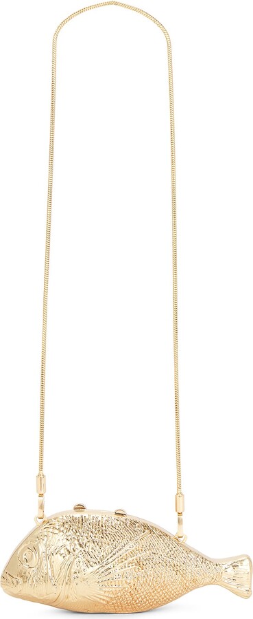 SIMKHAI Splash Metal Clutch in Metallic Gold