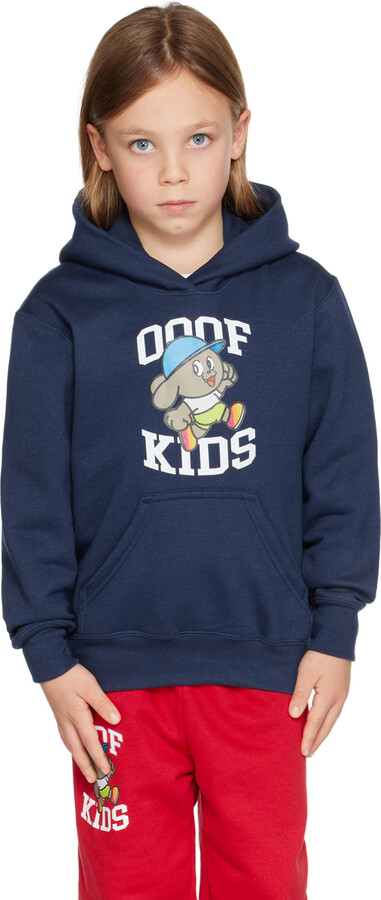 OOOF SSENSE Exclusive Kids Navy Printed Hoodie