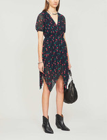 Thumbnail for your product : The Kooples Cherry-print pleated crepe midi dress