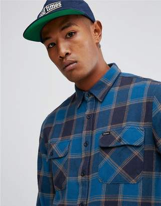 Brixton Bowery Flannel Check Shirt in Blue