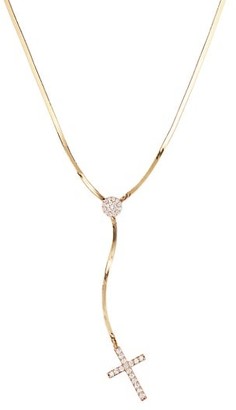 Lana 14K Liquid Gold & Diamond Crossary Lariat Necklace