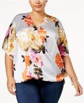 Thumbnail for your product : INC International Concepts Plus Size Printed Surplice Top, Created for Macy's
