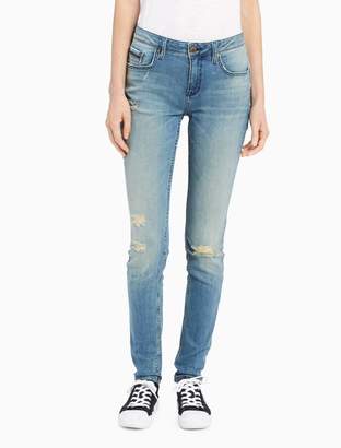 Calvin Klein curvy skinny sandstorm blue jeans - ShopStyle