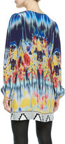 Thumbnail for your product : Twelfth St. By Cynthia Vincent Printed Long-Sleeve Silk Mini Dress