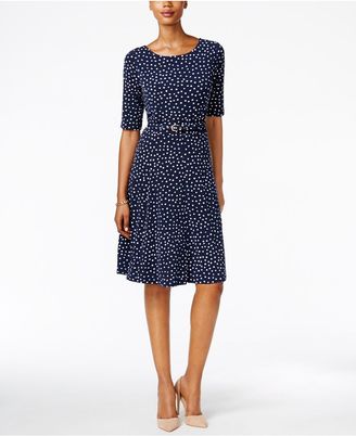 Charter Club Polka-Dot Fit & Flare Dress, Only at Macy's