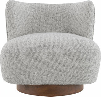 Corrigan Studio Tweed Accent Chair with Pocket Coil Comfort and Durable Wooden Frame for Modern Interiors